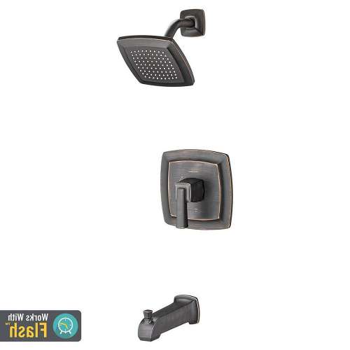 Townsend Tub and Shower Faucet with Water-Saving Shower Head and Cartridge, in Legacy Bronze