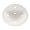 Oval Drop Lavatory Sink with Single Faucet Hole in White