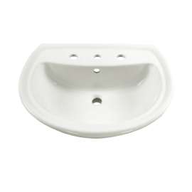 0236.008-M Pedestal Lavatory Top with Three Faucet Holes (8 Centers) without Pedestal Leg