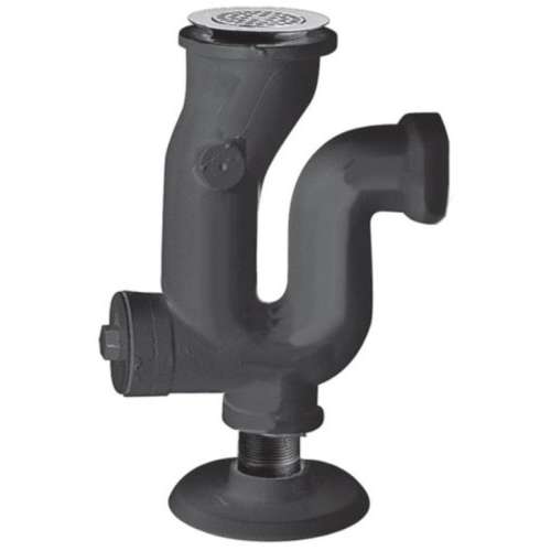P-Trap with Strainer and 3-in Threaded Inside for Cast Iron Service Sinks