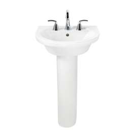 Petite Two-Piece Pedestal and Lavatory with Three Faucet Holes (8 Centers)