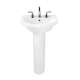 Petite Two-Piece Pedestal and Lavatory with Three Faucet Holes (8 Centers) in White