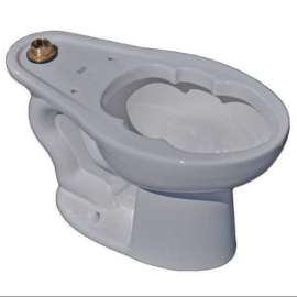 Elongated Bowl Only, Top Spud W/ Slotted Rim For Bedpan Holding, in White