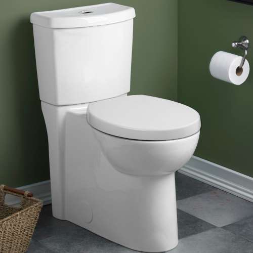 Dual Flush Right Height Round Front 1.1/1.6 Gpf 2-Piece Toilet, in White