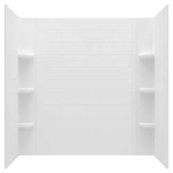Princeton(R) PRO 60 x 32 x 60-inch Direct to Stud Subway Tile Bathtub Wall Set, 3962BWT60.020