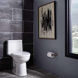 One-Piece 1.28GPF Elongated Right-Height Toliet with Seat in White