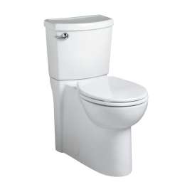 Flowise Right-Height Round Front 1.28 GPF Toilet with Seat, 12-in Rough-In, Concealed Trapway, Right Hand Trip Lever in White