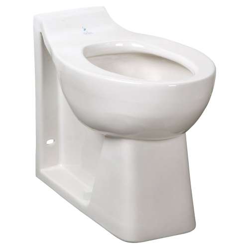 Elongated Bowl Only, Back Spud, Wall Outlet, with Integral Seat And Seat Holes, in White