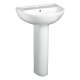 22 Two-Piece Lavatory and Pedestal with Single Faucet Hole in White