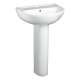 24 Two-Piece Lavatory and Pedestal with Single Faucet Hole in White