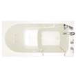 3060.509.WRL 30-in. x 60-in. Walk-In Whirlpool Massage Bathtub with Right-Hand Drain and Tub Faucet in Linen