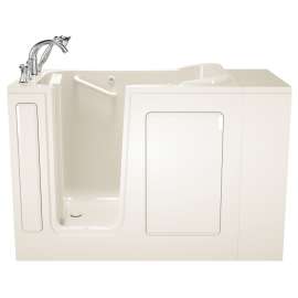 2848.509.AL-M Gelcoat Wit 28-in. x 48-in. Walk-In Air Spa Bathtub with Left-Hand Drain and Tub Faucet