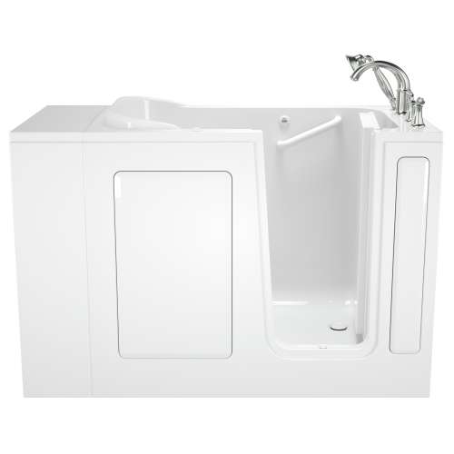 28-in. x 48-in. Walk-In Whirlpool Massage Bathtub with Right-Hand Drain and Tub Faucet in White