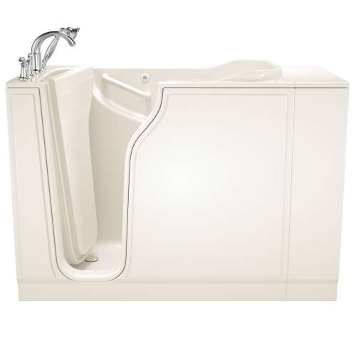 30-in. x 52-in. Walk-In Air Spa Bathtub with Left-Hand Drain and Tub Faucet in Linen