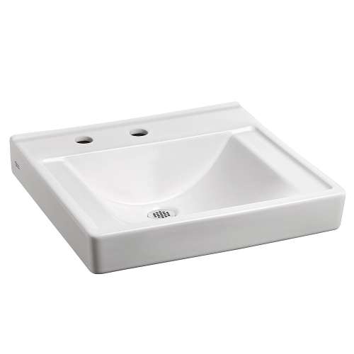 Everclean Wall-Hung Bathroom Sink with Center Hole Only with Left Hand Soap Dispenser Less Overflow in White