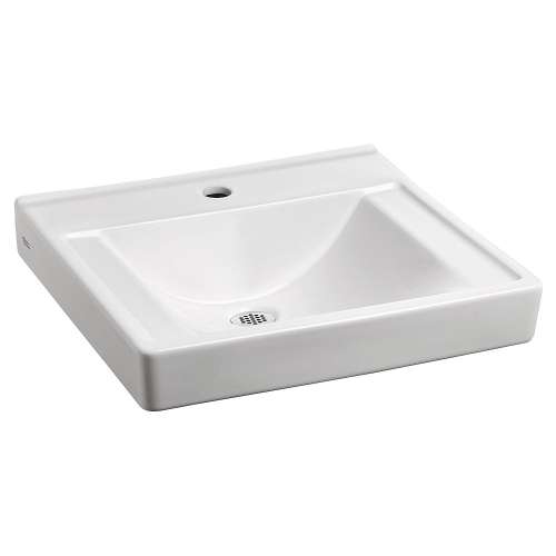 Everclean Wall-Hung Bathroom Sink with Center Hole Only Less Overflow in White