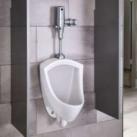 0.5 GPF Urinal System with Selectronic Battery-Powered Flush Valve in White
