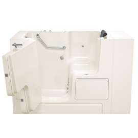 Gelcoat Wit 32-In X 52-In Walk-In Whirlpool Massage Bathtub With Left Hand Drain