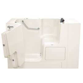 Gelcoat Wit 32-In X 52-In Walk-In Soaking Bathtub With Left Hand Drain
