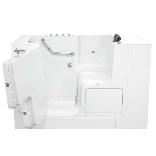 32-in. x 52-in. Outward Opening Door Walk-In Air Spa and Whirlpool Massage Bathtub with Left Door/Drain in White