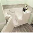 30-in. x 52-in. Outward Opening Door Walk-In Whirlpool Massage and Air Spa Bathtub with Left Door/Drain in Linen