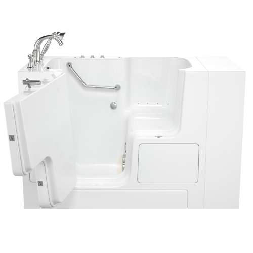 32-in. x 52-in. Outward Opening Door Walk-In Air Spa and Whirlpool Massage Bathtub with Left Door/Drain and Tub Faucet in White