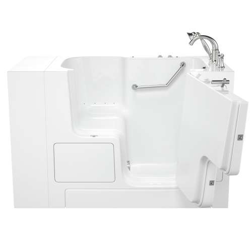 32-in. x 52-in. Outward Opening Door Walk-In Air Spa Bathtub with Right Door/Drain and Tub Faucet in White