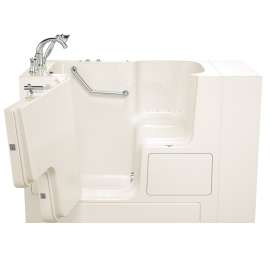 3252OD.709.AL-PC-M Gelcoat Wit 32-in. x 52-in. Outward Opening Door Walk-In Air Spa Bathtub with Left Door/Drain and Tub Faucet