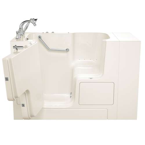 32-in. x 52-in. Outward Opening Door Walk-In Air Spa Bathtub with Left Door/Drain and Tub Faucet in Linen