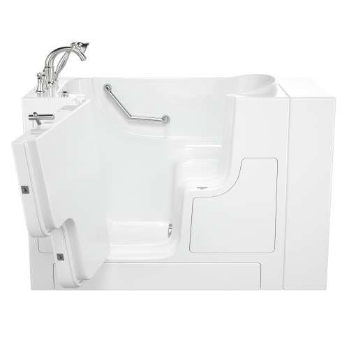 30-in. x 52-in. Outward Opening Door Walk-In Soaking Bathtub with Left Door/Drain and Tub Faucet in White