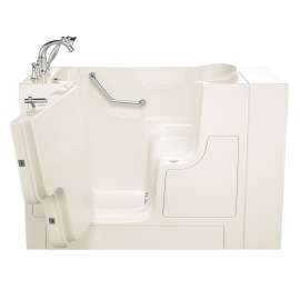 3052OD.709.SL-PC-M Gelcoat Wit 30-in. x 52-in. Outward Opening Door Walk-In Soaking Bathtub with Left Door/Drain and Tub Faucet