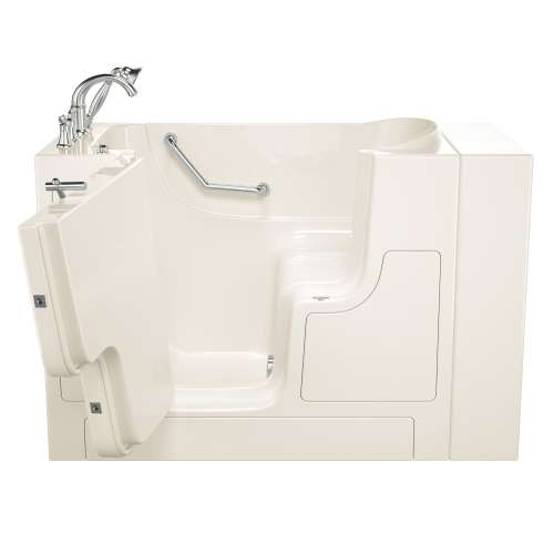 30-in. x 52-in. Outward Opening Door Walk-In Soaking Bathtub with Left Door/Drain and Tub Faucet in Linen
