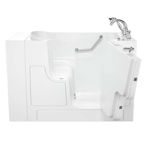 30-in. x 52-in. Outward Opening Door Walk-In Air Spa Bathtub with Right Door/Drain and Tub Faucet in White