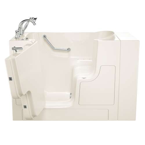 30-in. x 52-in. Outward Opening Door Walk-In Air Spa Bathtub with Left Door/Drain and Tub Faucet in Linen