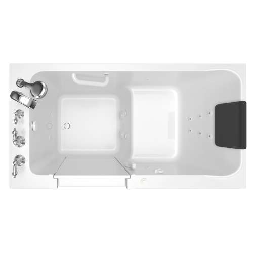 32-in. x 60-in. Walk-In Whirlpool Massage Bathtub with Left-Hand Drain and Tub Faucet in White
