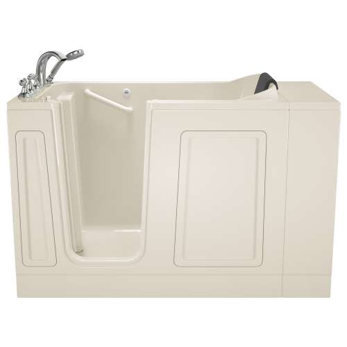 30-in. x 51-in. Walk-In Soaking Bathtub with Left-Hand Drain and Tub Faucet in Linen