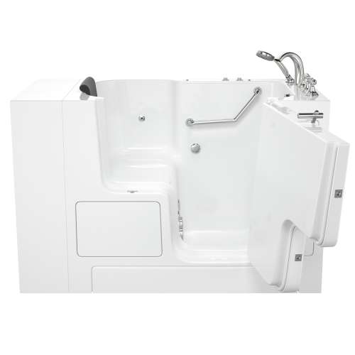 32-in. x 52-in. Outward Opening Door Walk-In Whirlpool Massage Bathtubs with Right Door/Drain and Tub Faucet in White