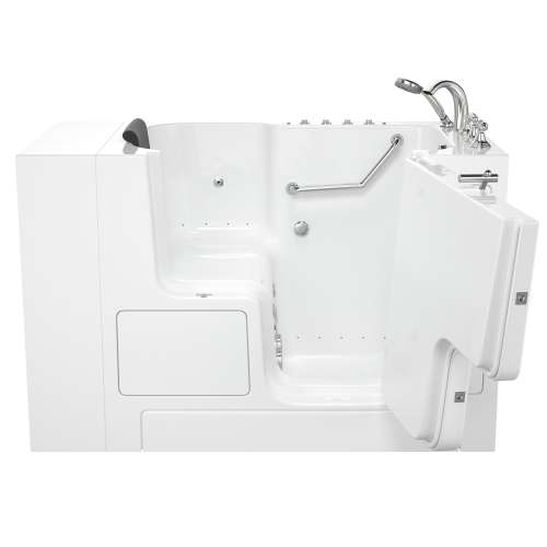 3252OD.109.CRW-PC 32-in. x 52-in. Outward Opening Door Walk-In Air Spa and Whirlpool Massage Bathtub with Right Door/Drain and Tub Faucet in White