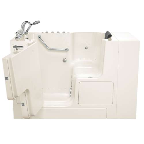 3252OD.109.CLL-PC 32-in. x 52-in. Outward Opening Door Walk-In Air Spa and Whirlpool Massage Bathtub with Left Door/Drain and Tub Faucet in Linen