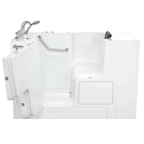 3252OD.109.ALW-PC 32-in. x 52-in. Outward Opening Door Walk-In Air Spa Bathtub with Left Door/Drain and Tub Faucet in White