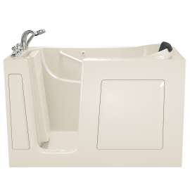 3060.109.CL-M Gelcoat Wit 30-in. x 60-in. Walk-In Air Spa and Whirlpool Massage Bathtub with Left-Hand Drain and Tub Faucet