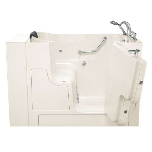 3052OD.109.WR-PC-M Gelcoat Wit 30-in. x 52-in. Outward Opening Door Walk-In Whirlpool Massage Bathtub with Right Door/Drain and Tub Faucet