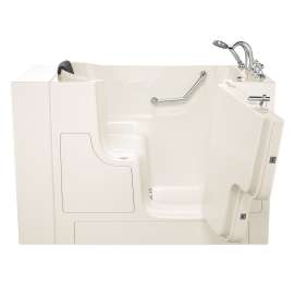 3052OD.109.SR-PC-M Gelcoat Wit 30-in. x 52-in. Outward Opening Door Walk-In Soaking Bathtub with Right Door/Drain and Tub Faucet