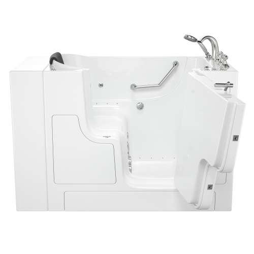 3052OD.109.CRW-PC 30-in. x 52-in. Outward Opening Door Walk-In Air Spa and Whirlpool Massage Bathtub with Right Door/Drain and Tub Faucet in White