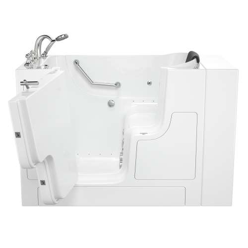 3052OD.109.CLW-PC 30-in. x 52-in. Outward Opening Door Walk-In Air Spa and Whirlpool Massage Bathtub with Left Door/Drain and Tub Faucet in White