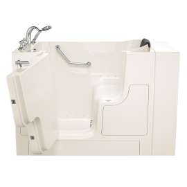 30-in. x 52-in. Outward Opening Door Walk-In Air Spa Bathtub with Left Door/Drain and Tub Faucet