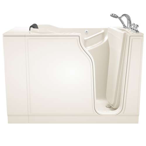 3052.109.CRL 30-in. x 52-in. Walk-In Air Spa and Whirlpool Massage Bathtub with Right-Hand Drain and Tub Faucet in Linen