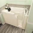 3052.109.CRL 30-in. x 52-in. Walk-In Air Spa and Whirlpool Massage Bathtub with Right-Hand Drain and Tub Faucet in Linen