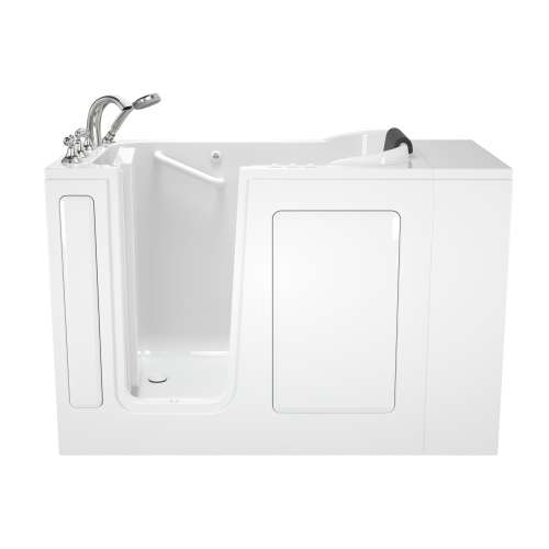 28-in. x 48-in. Walk-in Air Spa and Whirlpool Bathtub with Left-Hand Drain and Tub Faucet in White