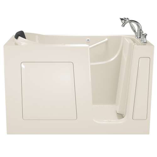 30-in. x 60-in. Walk-In Soaking Bathtub with Right-Hand Drain and Tub Faucet in Linen